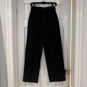 Everlane The Organic Wide-Leg Pant in Black — size 0